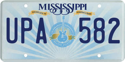 MS license plate UPA582
