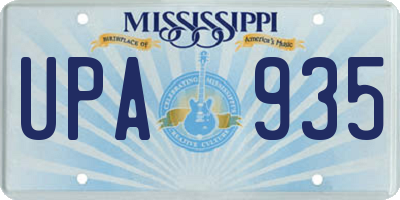 MS license plate UPA935