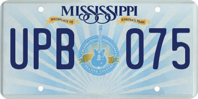 MS license plate UPB075
