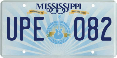 MS license plate UPE082