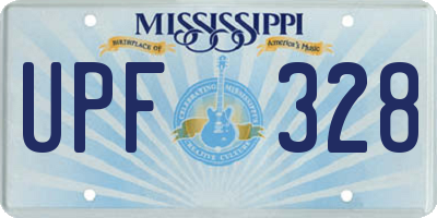 MS license plate UPF328