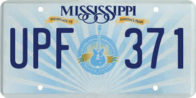 MS license plate UPF371