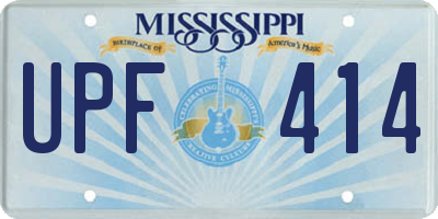 MS license plate UPF414
