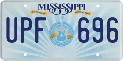 MS license plate UPF696