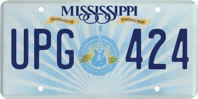 MS license plate UPG424