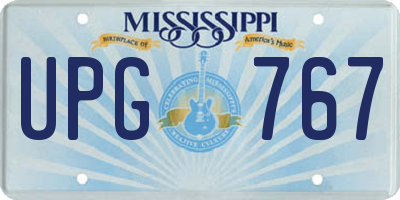 MS license plate UPG767