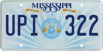 MS license plate UPI322
