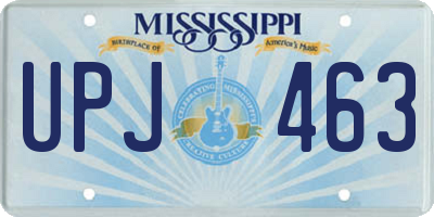 MS license plate UPJ463