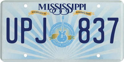 MS license plate UPJ837