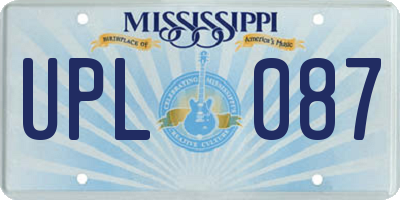 MS license plate UPL087