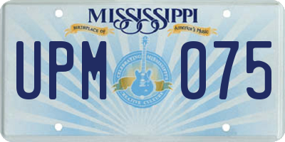 MS license plate UPM075