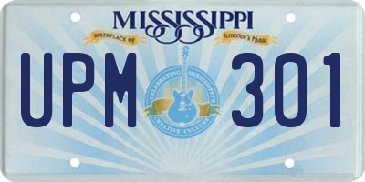 MS license plate UPM301