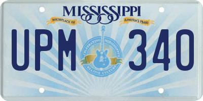 MS license plate UPM340