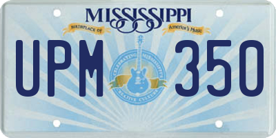 MS license plate UPM350
