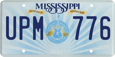 MS license plate UPM776