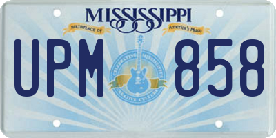 MS license plate UPM858
