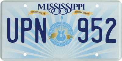 MS license plate UPN952