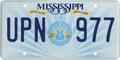 MS license plate UPN977