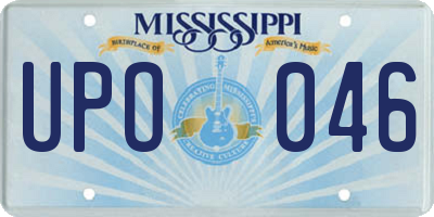 MS license plate UPO046