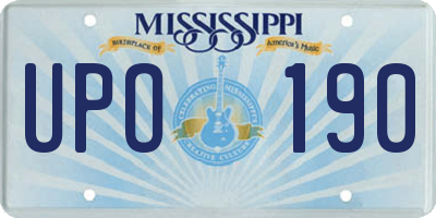 MS license plate UPO190