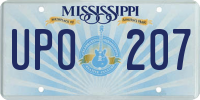 MS license plate UPO207