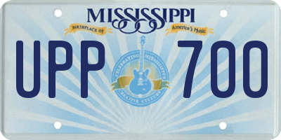 MS license plate UPP700