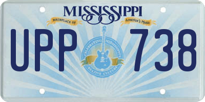 MS license plate UPP738