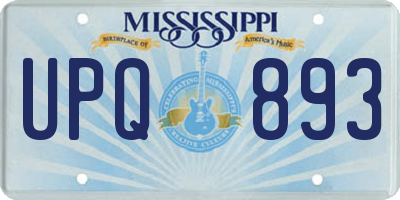 MS license plate UPQ893