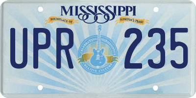 MS license plate UPR235