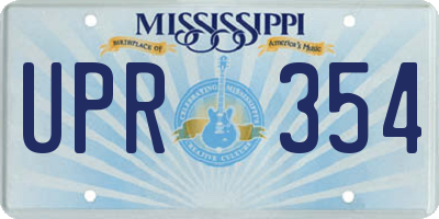 MS license plate UPR354