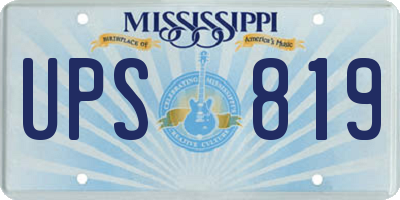 MS license plate UPS819