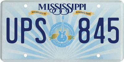 MS license plate UPS845