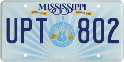 MS license plate UPT802