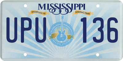 MS license plate UPU136