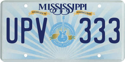 MS license plate UPV333