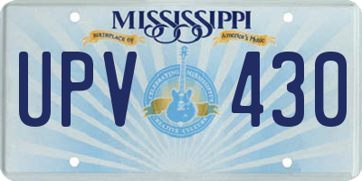 MS license plate UPV430