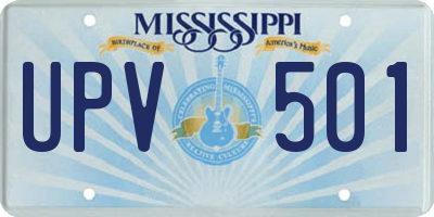 MS license plate UPV501