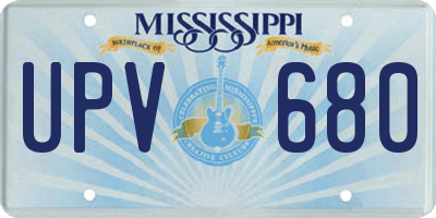 MS license plate UPV680