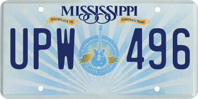 MS license plate UPW496