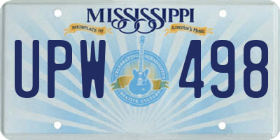 MS license plate UPW498