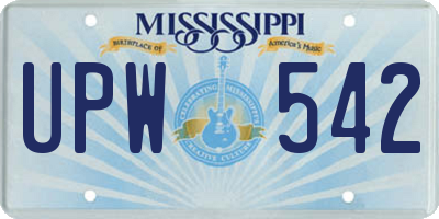 MS license plate UPW542