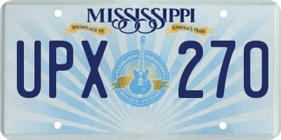 MS license plate UPX270