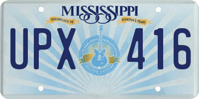MS license plate UPX416