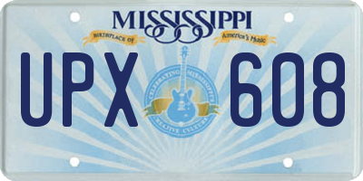 MS license plate UPX608