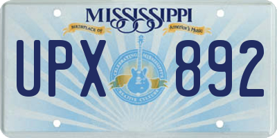 MS license plate UPX892