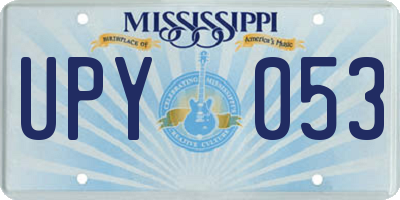 MS license plate UPY053