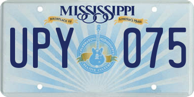 MS license plate UPY075
