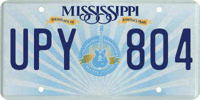 MS license plate UPY804