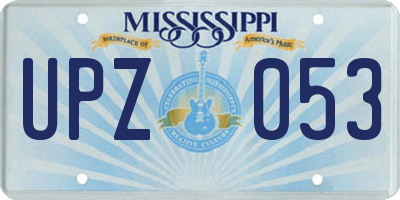 MS license plate UPZ053
