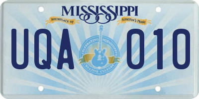 MS license plate UQA010